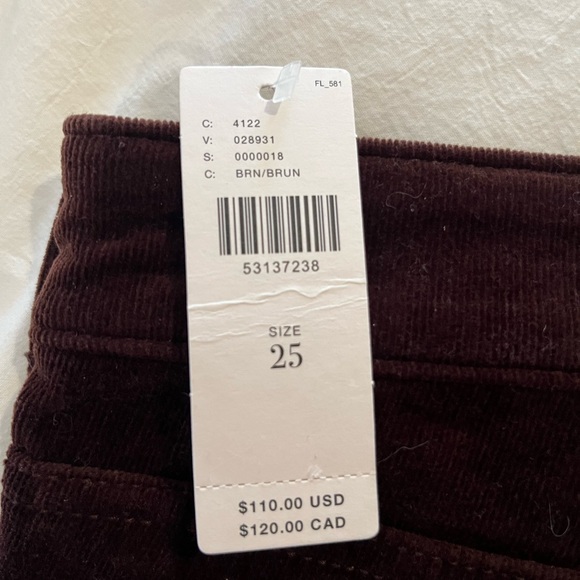 By Anthropologie: Pilcro high-rise cord velvet pants (ankle) size 25 NWT - Picture 8 of 10